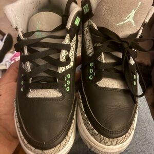 Jordan Kids Black, Gray & Mint Green Sneakers 5.5 Y